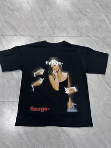 Custom Logo High Quality 100% Cotton V-neck Boxy Style Retro Washed Vintage Men OEM Screen Printed Graphic T-Shirts - Product Image 3