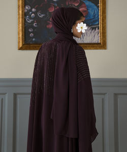 Abaya islamique pour femme de haute qualité, tissu personnalisé, grande taille, polyester respirant, longueur cheville, service OEM - Product Image 3