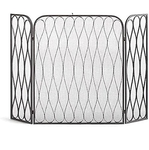 Unique Fire Guard <b>Screens</b> for Large <b>Fireplace</b> Spark Protector With Decorative Scroll Golden Solid Wrought Iron Fire <b>Screen</b> - Product Image 4