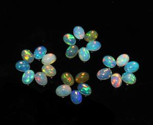 24-Piece 13.60 Carats Ethiopian Opal Cabochons Natural Ovals 5x7mm Loose Gemstones Oval Cut - Product Image 4
