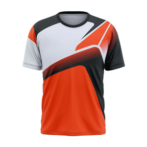 T-shirt personnalisé solide tricoté pour hommes T-shirt d'entraînement sportif unisexe de haute qualité T-shirt de volley-ball Tennis T-shirt en polyester à séchage rapide - Product Image 2