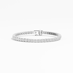 Bracelet tennis en moissanite taille princesse de luxe 8,28 carats, 7 pouces, argent sterling 925 plaqué or 14 carats, VABS DIAMOND - Product Image 1