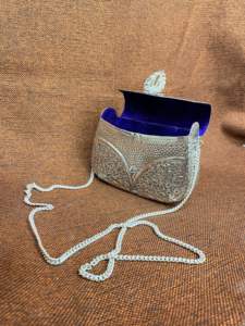 Bolso de mano de Metal y latón especial para mujer, diseño tradicional, hecho a mano, plateado - Product Image 6