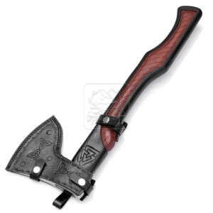 ขวานวิกิ้ง Damascus Deal Hand Forged รุ่น DD-VikingAxe-106 หัวขวานแบบ Tomahawk  ใบมีดเหล็กคาร์บอน 4 ชั้น ความยาวรวม 20 นิ้ว น้ำหนัก 1200 กรัม ด้ามไม้ - Product Image 6