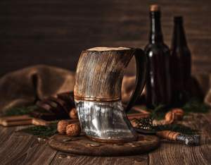 Cuerno para Beber Curvo, Diseño Vikingo, Chapado en Cobre, Pulido, Cuerno de Búfalo, Directo de Fábrica India - Product Image 2