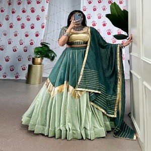 Look élégant à la mode Navratri spécial pur Chanderi avec Gotta Patti Lehenga Choli femme exportateur de mode - Product Image 1