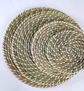 Hands Round Handwoven Natural Seagrass <b>Coasters</b>, Natural <b>Woven</b> Seaweed Tea Cups, 100% Natural Sustainable Jute Ropes - Product Image 3