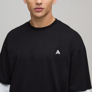 T-shirt pour homme à manches longues, coupe ample, couleur unie, 100% coton respirant, 200g, logo personnalisé OEM, pour un usage décontracté par Antique Fashion - Product Image 3