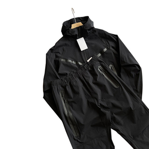 ชุดเสื้อแจ็คเก็ตและกางเกงขาสั้นมีซิปชุดเสื้อแจ็คเก็ตกันลมปรับแต่งได้โลโก้ตามสั่ง - Product Image 6