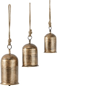 Campanas de vaca con forma de copa y cono de varios tamaños rústicas irónicas modernas para decoraciones navideñas, campanas de hierro Vintage, adornos navideños - Product Image 4