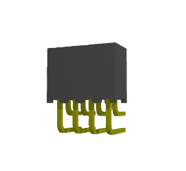 Connecteur de prise PCB SQT‑104‑01‑F‑D‑RA, 8 positions, 2 rangées, pas de 2,0 mm, composant carte-à-carte à angle droit, conforme RoHS - Product Image 3