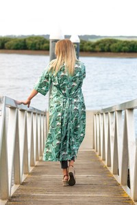 Pur coton fait à la main Kantha Stitch Robe femmes taille libre Kimono bain et maillot de bain nuit et robe de chambre - Product Image 5