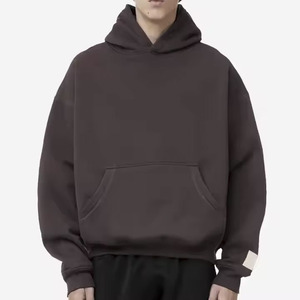 Pull à capuche court surdimensionné en laine et coton épais personnalisé pour hommes Sweat à capuche vierge de haute qualité - Product Image 5