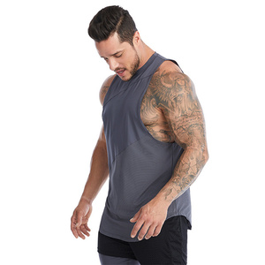 Camiseta Deportiva sin Mangas para Hombre, Estilo Hip Hop, de Spandex/Algodón, Cuello Redondo, Ligera, Anti-UV, Transpirable y de Secado Rápido - Product Image 6