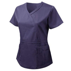 Uniforme médico de enfermera para mujer, traje cómodo de verano con pantalones de lona, color sólido personalizado, 3XL - Product Image 6