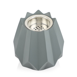 เตาเผาเครื่องหอมบาคูร์ ลายเรขาคณิตโลหะสีเทาแบบด้าน ทันสมัย ใช้สำหรับใส่มาบัคฮารา ของขวัญรอมฎอน อีด ของตกแต่งบ้านสไตล์อ่าวอาหรับ กลิ่นหอม - Product Image 1