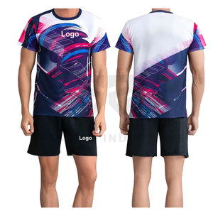 Nuevo Conjunto Deportivo de Tenis 2025, Camiseta de Cuello Redondo y Pantalones Cortos, Protección UV, Absorbe la Humedad, Ecológico, Transpirable, de Poliéster para Hombre - Product Image 2