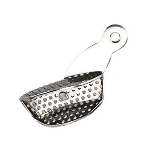 Plateaux d'empreinte dentaire légers manuels autoclavables en acier inoxydable pour prothèses dentaires plateau de dents plats d'hygiène buccale certifiés CE - Product Image 1
