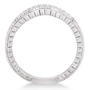 Anillo de Compromiso y Alianza de Oro Blanco de 18K con Diamantes Estilo Antiguo - Product Image 4