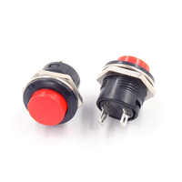 Interruptor de Botón Pulsador de Plástico de 16 mm R13-507 6A 125VAC 3A 250VAC Interruptor de Reinicio PB-02 1NC/1NO IP53 Color Rojo Verde Electrónico