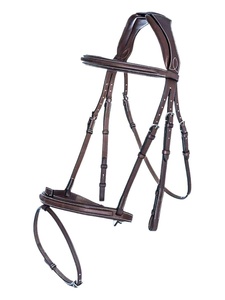 Bride anatomique avec bandeau nasal flash Bride de dressage de robe de cheval western en cuir - Product Image 5