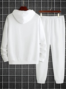 ชุดวอร์มผู้ชายแบบ 2 ชิ้น มีฮู้ด สีพื้น ชุดลำลองสไตล์สปอร์ต ดีไซน์ล่าสุดปี 2026 - Product Image 3