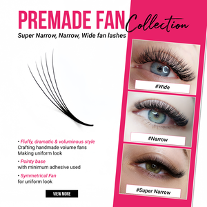 Charmlash promade Lash FANS โปรโมตแฟนๆชาวเกาหลี PBT ไฟเบอร์โปรเมดแบบหลวมสีดำเทปกาวแบบกำหนดเองความหนาหลากหลาย - Product Image 2