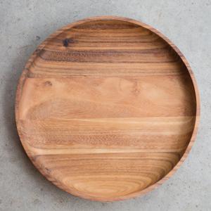 Ntique-plato de madera maciza de acacia, juego de cena de diseño redondo para el hogar y fiestas - Product Image 3