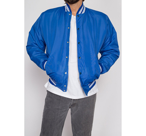Men's Winter Casual Baseball Plus Letterman <b>Varsity</b> <b>Jacket</b> Stand Collar Embroidered Design Breathable Quick Dry Woolen Fabric - Product Image 3
