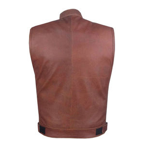 เสื้อกั๊กระบายอากาศสำหรับผู้ชายเสื้อกั๊กหนัง - Product Image 3