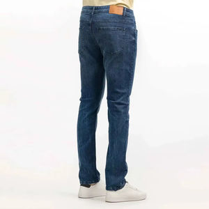 กางเกงยีนส์เดนิมถักตรง โลโก้สั่งทำได้ ระบายอากาศ สีพื้น ผ้าฝ้าย 100% บริการ OEM - Product Image 4