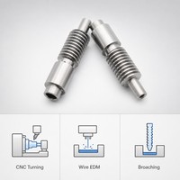 Part-part transmisi presisi baja tahan karat, roda gigi spur, worm gear, hasil mesin CNC, rendah kebisingan, dengan teknik Wire EDM dan Broaching, Custom OEM