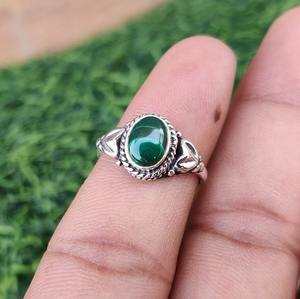 Bague de style bohème en argent faite à la main bijoux en argent sterling 925 Malachite pierres précieuses bague tendance bijoux pour femmes cadeau pour elle - Product Image 5