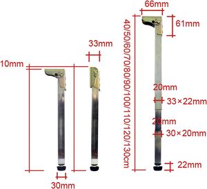 Hiện đại DIY gấp tàng hình kẹp tóc bảng chân chất lượng cao sắt kim loại có thể điều chỉnh chiều cao chân cho ăn Khay bảng - Product Image 3