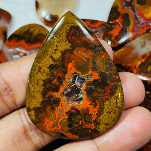 Vente en gros de cabochon de pierres précieuses en vrac d'agate naturelle pour la fabrication de pendentifs de bijoux - Product Image 1