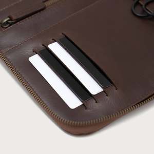 For Eclectic Vintage Brown Leather Folio Organizer Protective Feature - Product Image 5