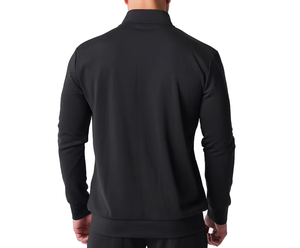 Men Navy Blue Full Zip <b>Track</b> <b>Jacket</b> Solid Color Hooded Collar Breathable Casual Autumn Wear 100% Cotton Regular Fit Fleece - Product Image 6