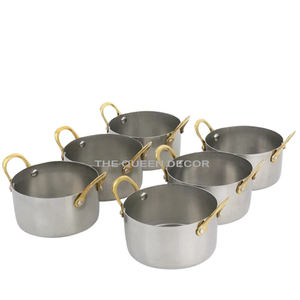 หม้อสแตนเลสสตีลทรงกลมทำจากทองแดงโบราณทำจากโลหะสแตนเลสสตีลที่จับได้สำหรับซุป - Product Image 5