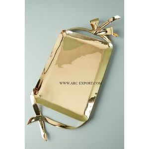 ถาดเสิร์ฟอาหารแฟนซีเครื่องใช้บนโต๊ะทำจากทองเหลืองโบราณสำหรับโรงแรมและร้านอาหารดีไซน์ล่าสุด - Product Image 3