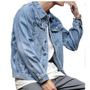 Chaquetas Vaqueras Personalizadas para Hombre, Chaqueta Vaquera Clásica Informal, Chaqueta de Mezclilla Azul Lavado para Hombre, Chaqueta Corta Estilo Cargo - Product Image 3