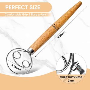 덴마크 반죽 털 나무 반죽 후크 네덜란드 털 스테인레스 반죽 털 - Product Image 6