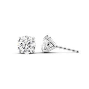Catégories de produits Élégantes petites boucles d'oreilles avec coupe ronde Moissanite Solitaire - Product Image 1