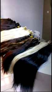 FORFAITS DE CHEVEUX CRUS HUMAINS INDIENS PLEINS CUTICULES CHEVEUX BOUCLES LIÉS À LA MAIN QUALITÉ SUPÉRIEURE EXTENSION DE CHEVEUX JAZZY PREMIUM REMY ORIGINAL - Product Image 2