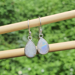 925ของผู้หญิงเงินสเตอร์ลิงต่างหูห้อยมูนสโตนเครื่องประดับสายรุ้งทองคลาสสิกอินเทรนด์งานแต่งงานจำนวนมากขายส่ง - Product Image 3