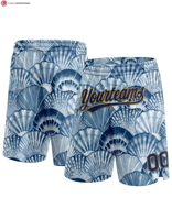 Pantalones Casuales Unisex con Cintura Elástica Transpirable, Diseño 3D de Palmeras Hawaianas y Osos Surfistas, Color Azul Claro y Blanco Real