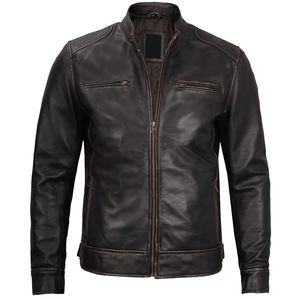 Custom Genuine Leather Jackets Men's Fashion Windbreak Leather Motorcycle Jackets High Quality Leather Biker Jacket <b>Street</b> Wear - Product Image 3