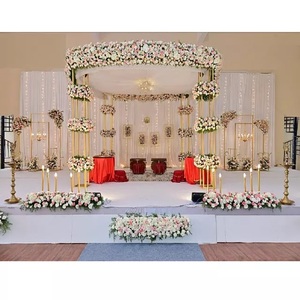 Diseño moderno decorativo oro Metal Mandap boda occidental decoración Venta caliente Metal Mandap inglés boda Metal Mandap - Product Image 1