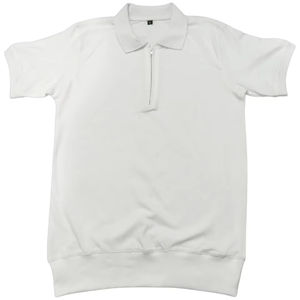Solid Color Short Sleeve Casual 100% Cotton Half <b>Zip</b> <b>Up</b> Collar <b>Men's</b> Polo <b>Shirt</b> - Product Image 1