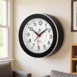 Reloj Despertador de Pared Blanco y Negro JUSTAMINUTE JA7061TB para Lowell - Product Image 3
