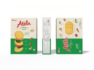 Deliciosas galletas crujientes de verduras 342G ATELA Healthy Snack OEM Supply - Product Image 2
